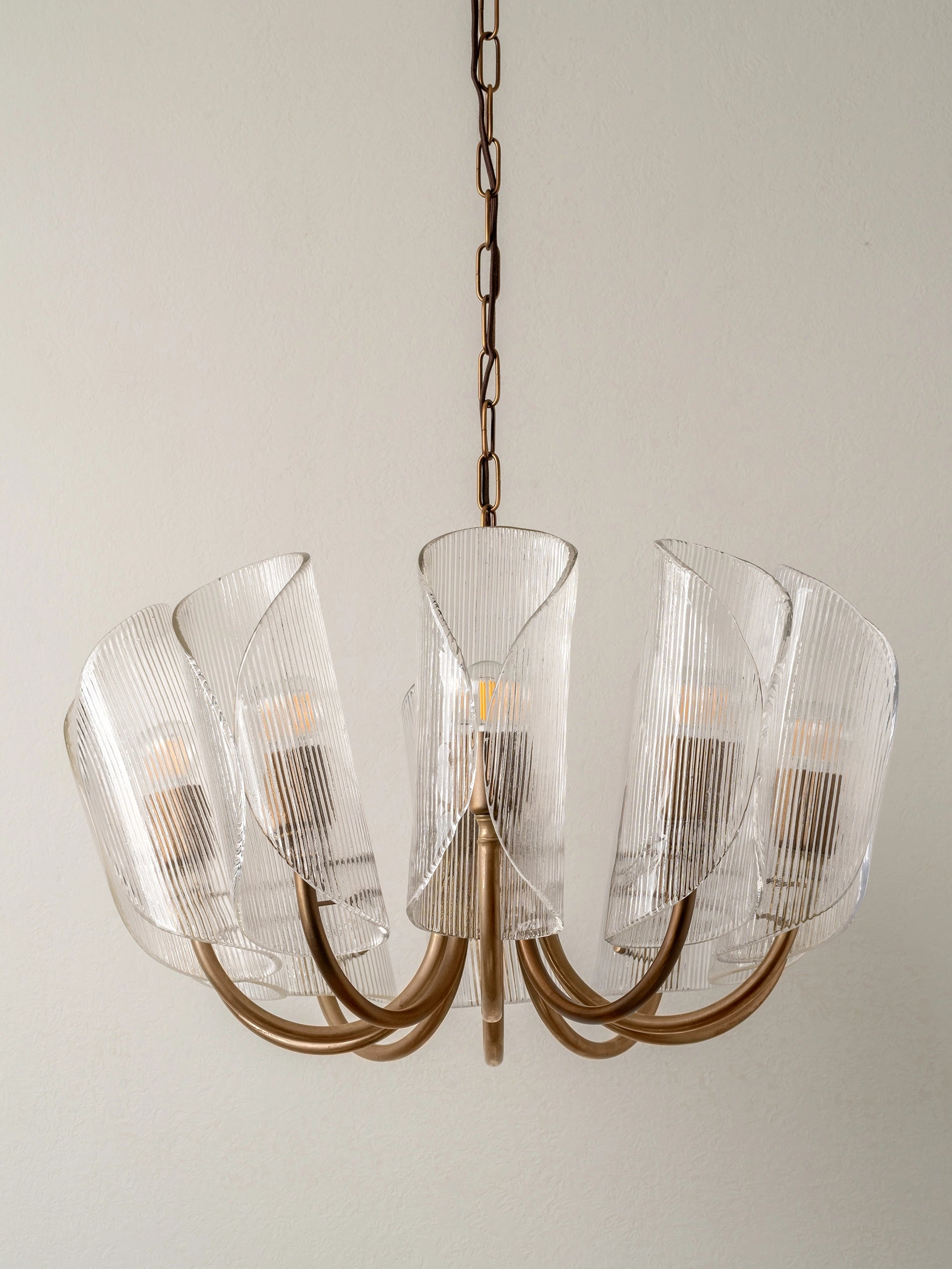 Cannoli - 10 light aged brass and textured glass chandelier | Chandelier | Lights & Lamps | UK | Modern Affordable Designer Lighting