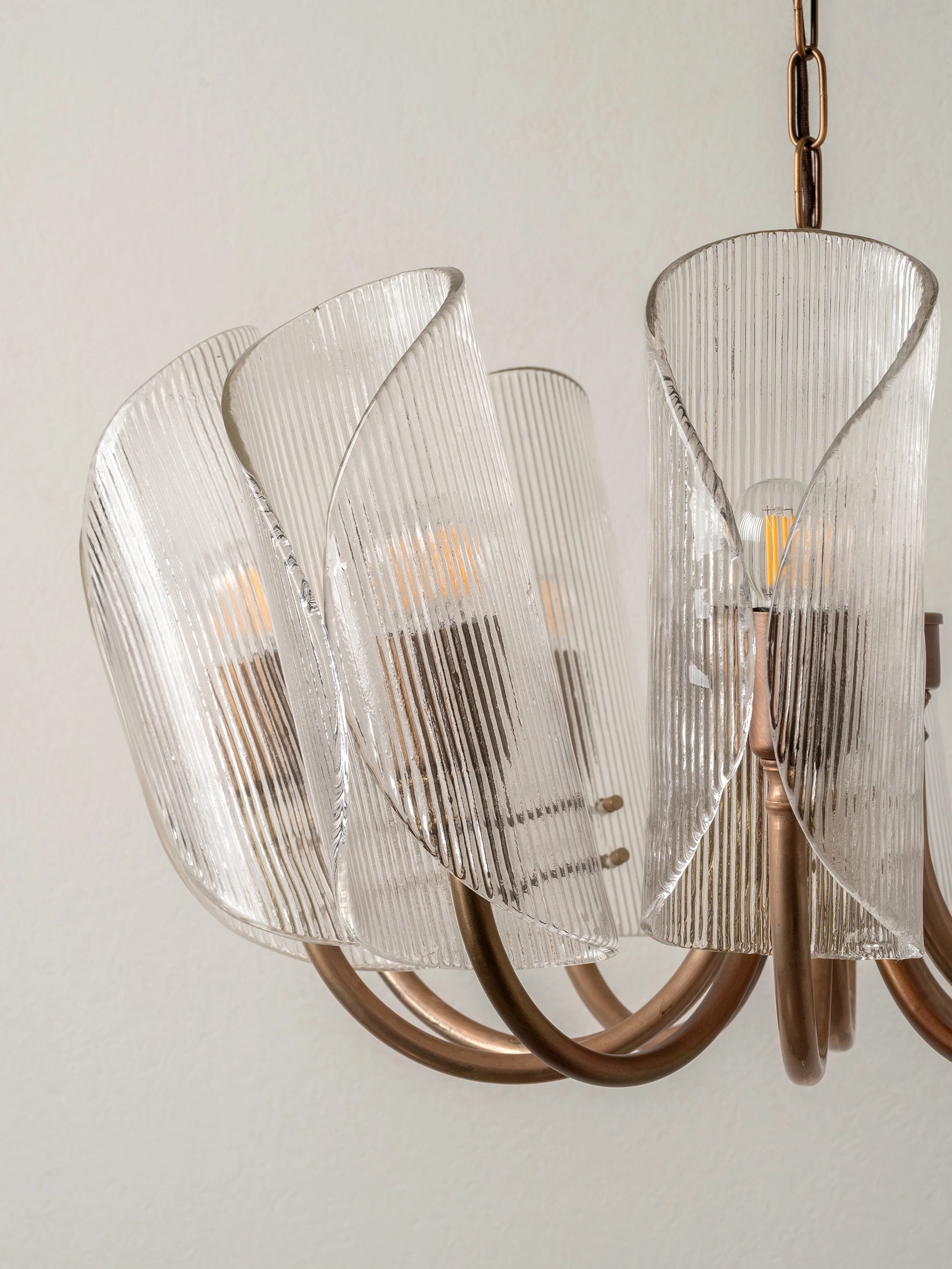 Cannoli - 10 light aged brass and textured glass chandelier | Chandelier | Lights & Lamps | UK | Modern Affordable Designer Lighting