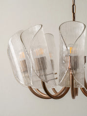 Cannoli - 10 light aged brass and textured glass chandelier | Chandelier | Lights & Lamps | UK | Modern Affordable Designer Lighting