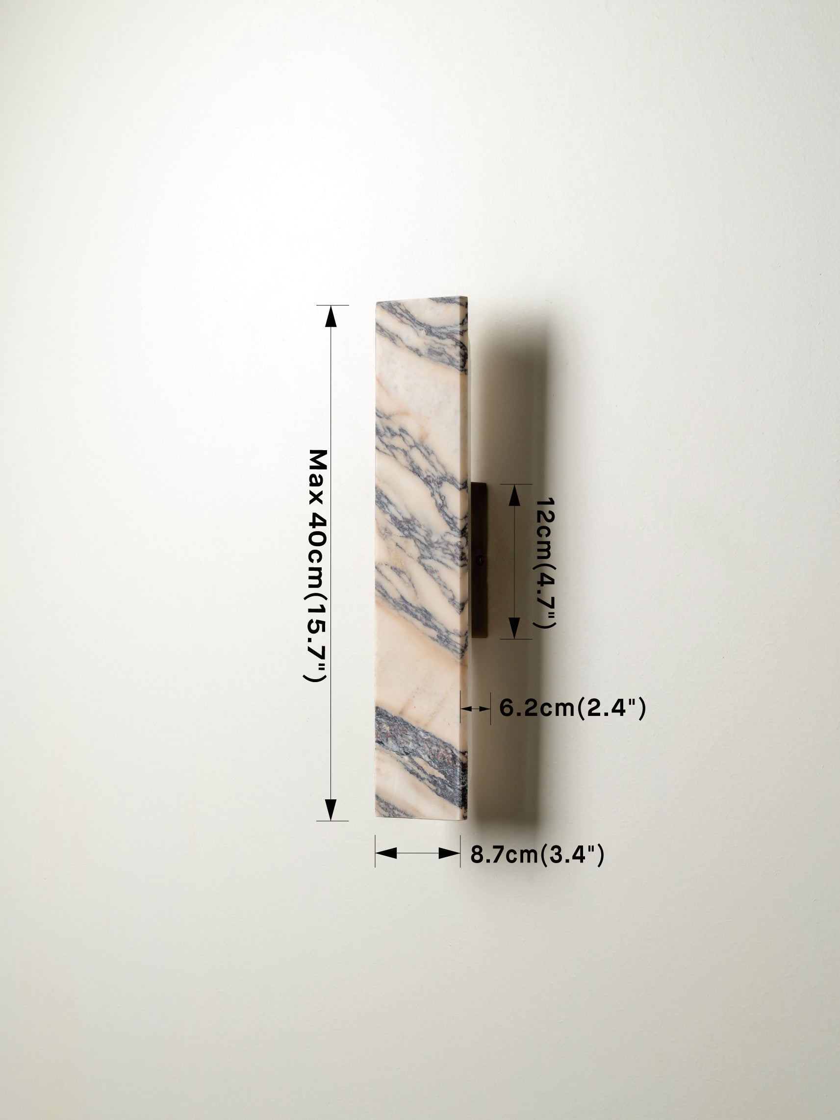 Canti - Calacatta Viola marble and aged brass rectangular wall light | Wall light | lights & lamps | Modern affordable designer lighting 