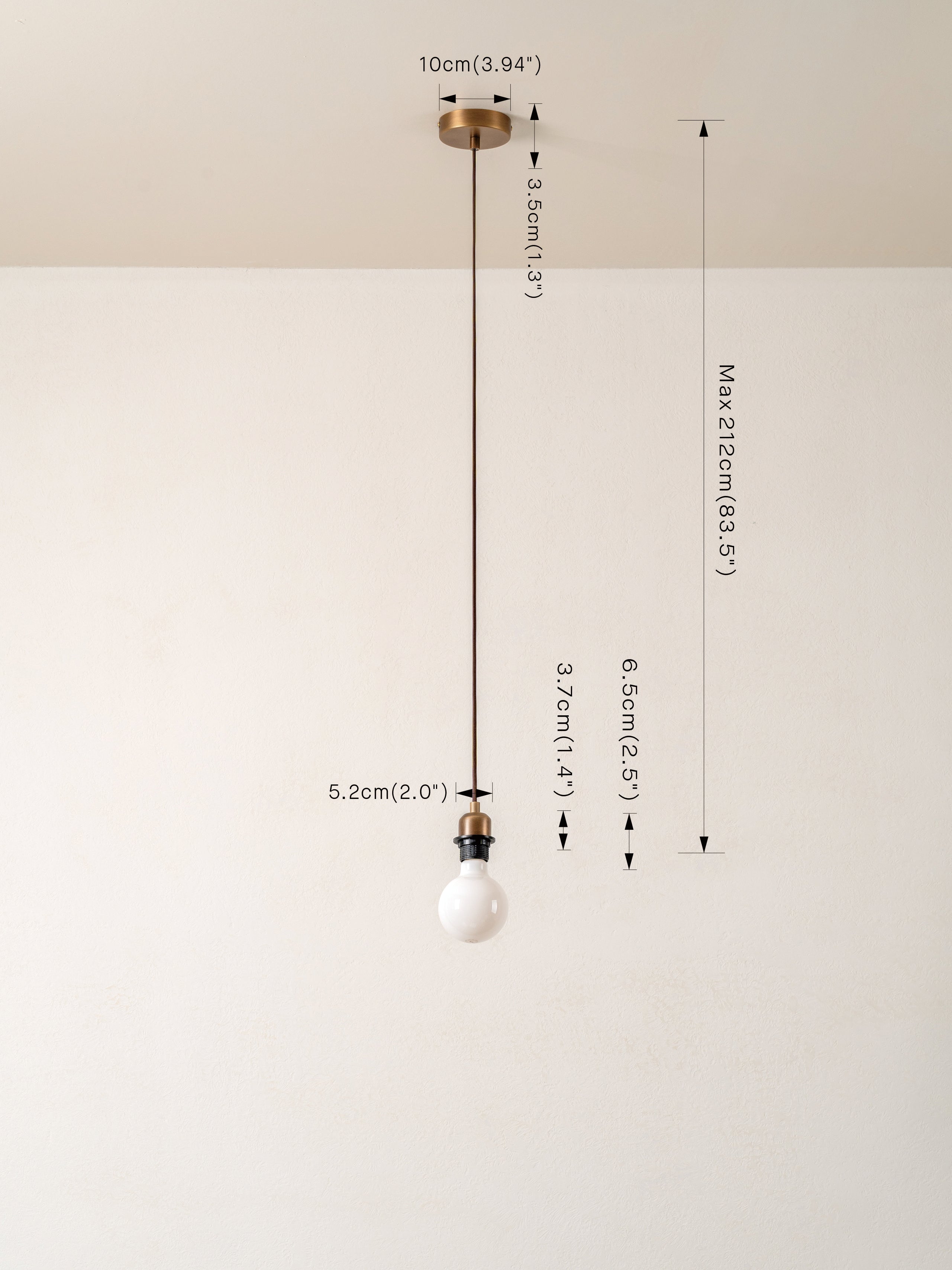 Capel - aged brass drop cap lampholder kit | Ceiling Light | lights&lamps | UK | Modern Affordable Designer Lighting