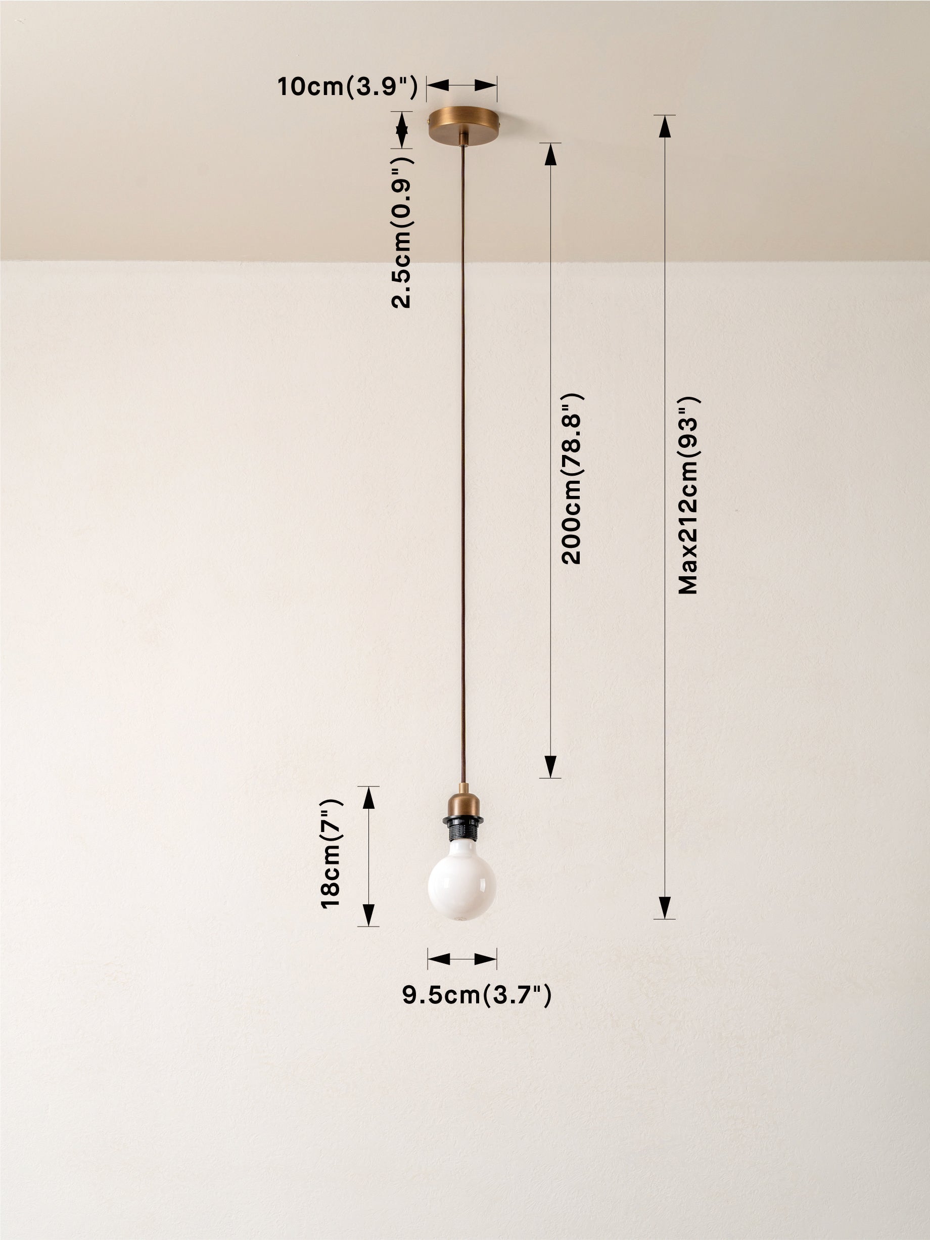 Capel - aged brass drop cap lampholder kit | Ceiling Light | lights&lamps | UK | Modern Affordable Designer Lighting