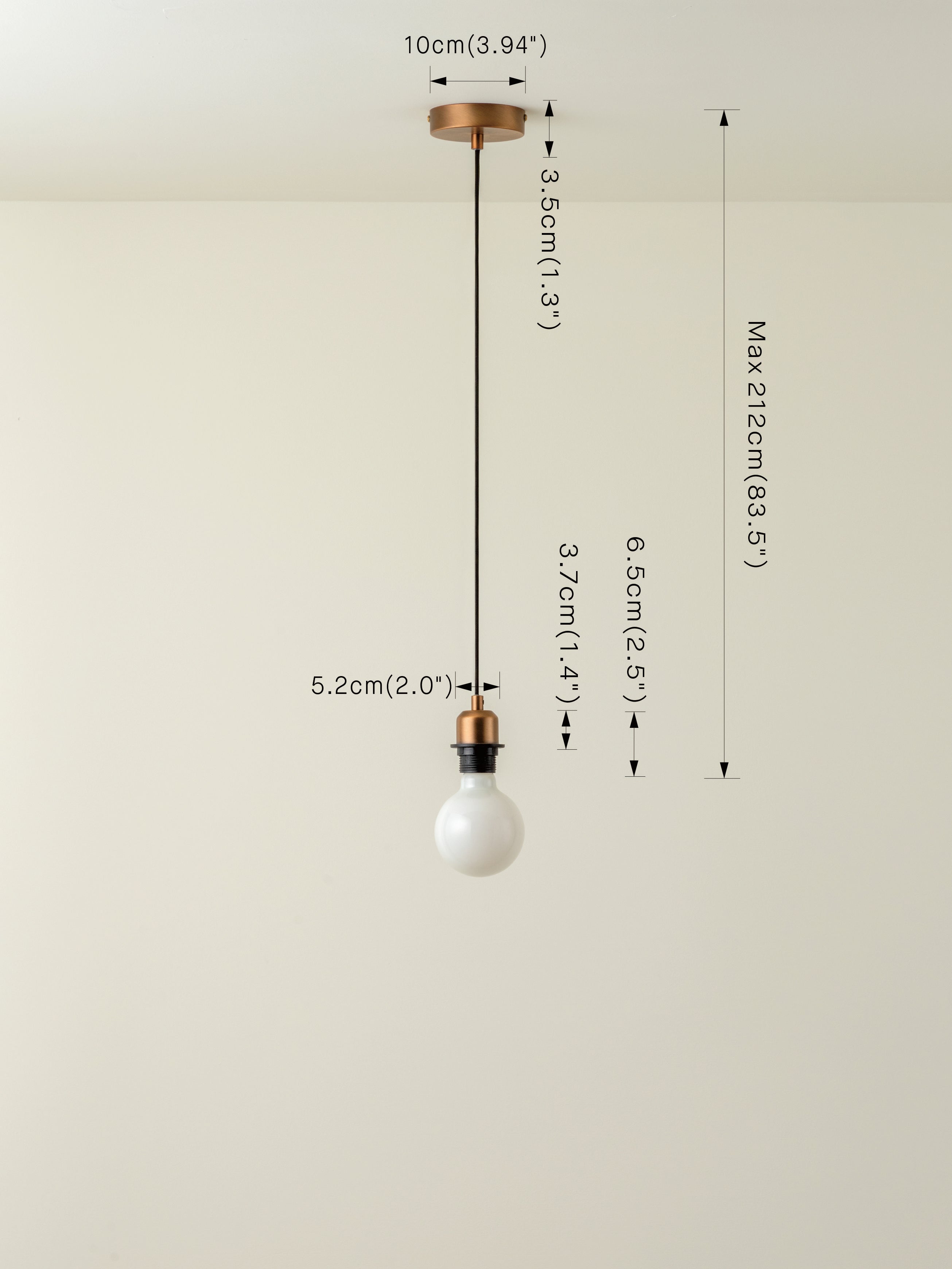 Capel - 1 light burnished brass drop cap lampholder kit | Ceiling Light | lights&lamps | UK | Modern Affordable Designer Lighting