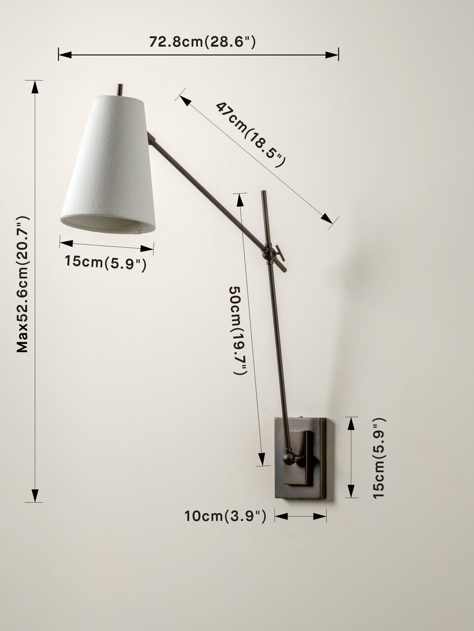 Celano - over reach bronze and linen wall light | Wall light | lights & lamps | Modern affordable designer lighting