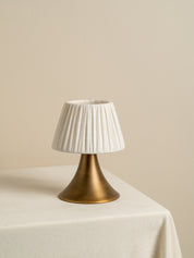 Cenare - aged brass and linen rechargeable table lamp | Table Lamp | lights&lamps | UK | Modern Affordable Designer Lighting