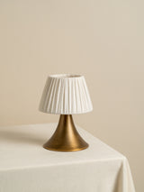 Cenare - aged brass and linen rechargeable table lamp