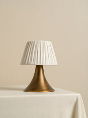 Cenare - aged brass and linen rechargeable table lamp | Table Lamp | lights&lamps | UK | Modern Affordable Designer Lighting