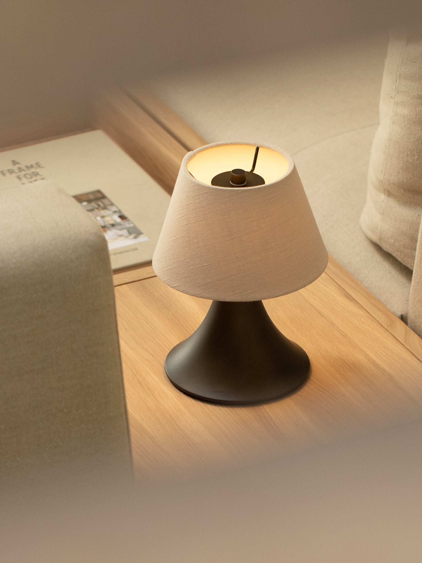 Cenare - bronze and linen rechargeable table lamp | Table Lamp | Lights & Lamps | UK | Modern Affordable Designer Lighting