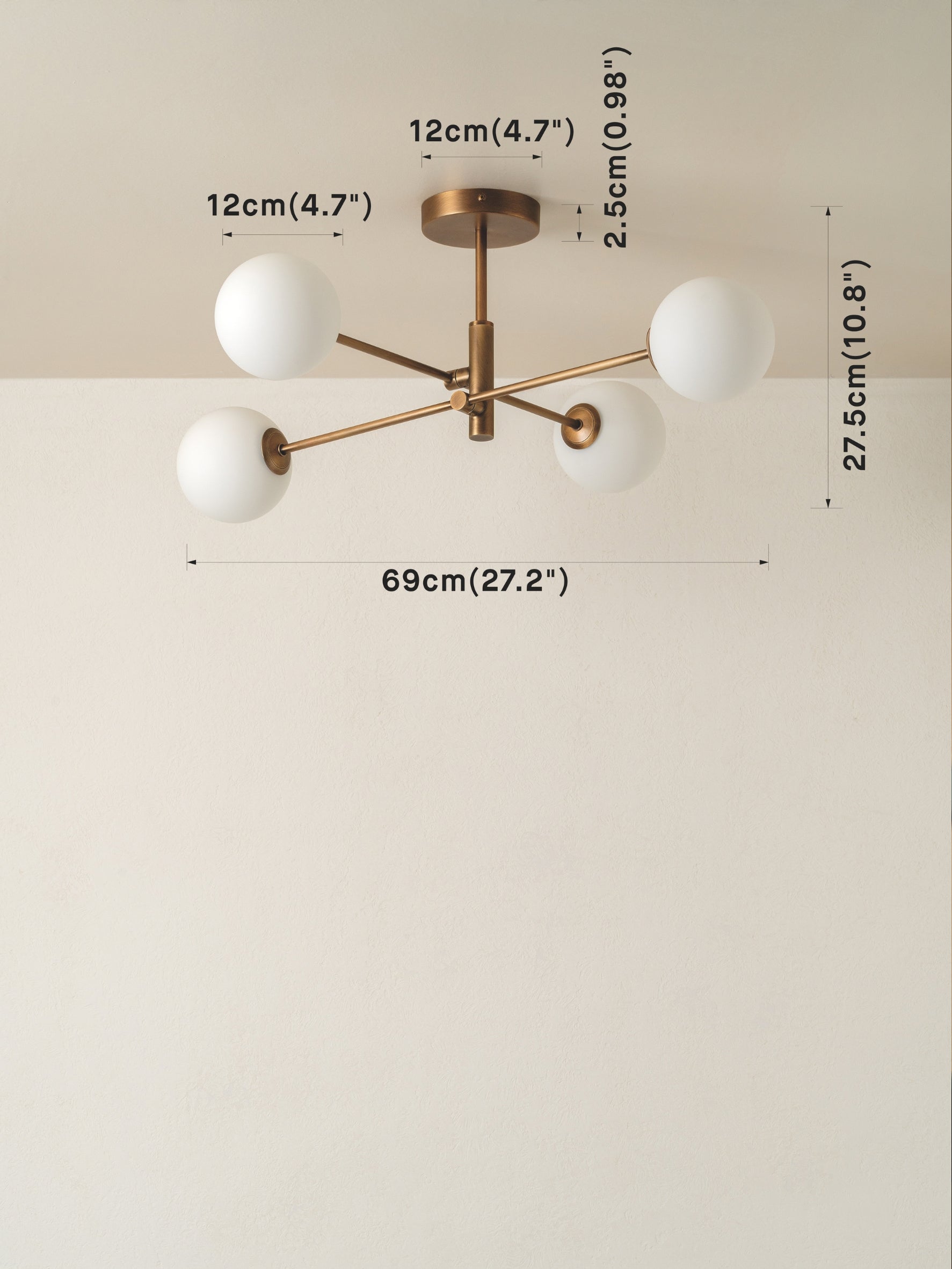 Chelso - 4 light aged brass and opal flush | Ceiling Light | Lights & Lamps | UK | Modern Affordable Designer Lighting
