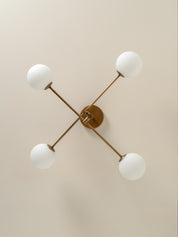 Chelso - 4 light aged brass and opal flush | Ceiling Light | Lights & Lamps | UK | Modern Affordable Designer Lighting