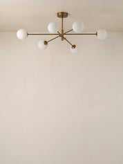 Chelso - 6 light aged brass and opal pendant | Ceiling Light | Lights & Lamps | UK | Modern Affordable Designer Lighting