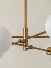 Chelso - 6 light aged brass and opal pendant | Ceiling Light | Lights & Lamps | UK | Modern Affordable Designer Lighting
