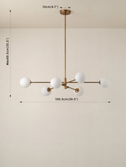 Chelso - 6 light aged brass and opal pendant | Ceiling Light | Lights & Lamps | UK | Modern Affordable Designer Lighting