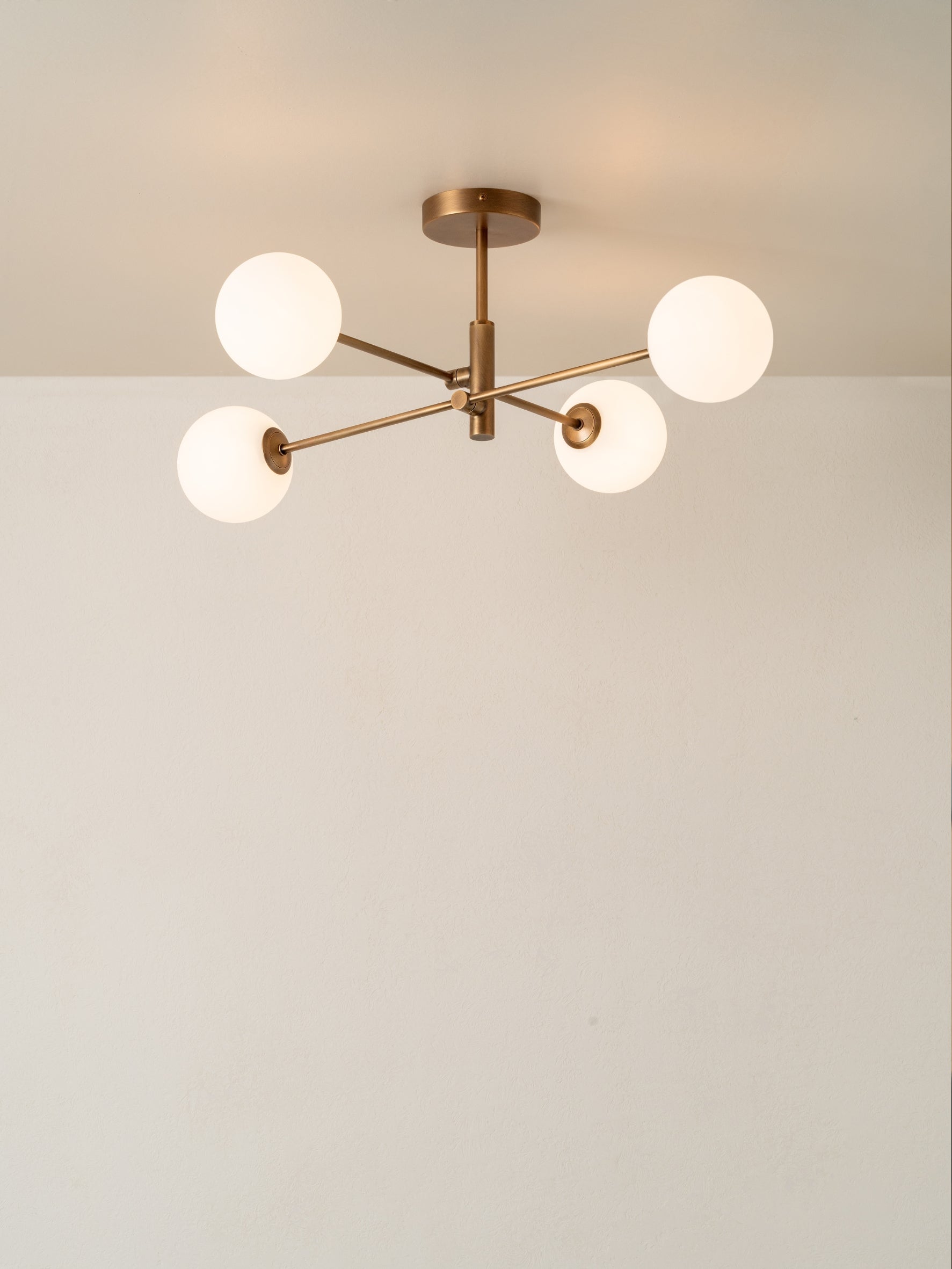 Chelso - 4 light aged brass and opal flush | Ceiling Light | Lights & Lamps | UK | Modern Affordable Designer Lighting
