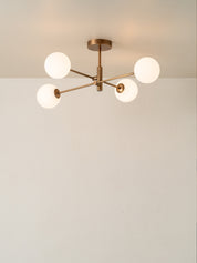 Chelso - 4 light aged brass and opal flush | Ceiling Light | Lights & Lamps | UK | Modern Affordable Designer Lighting
