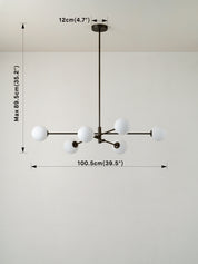 Chelvara - 6 light bronze and opal pendant | Ceiling Light | lights&lamps | UK | Modern Affordable Designer Lighting