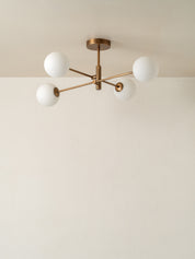 Chelvara - 4 light aged brass and opal flush | Ceiling Light | lights&lamps | UK | Modern Affordable Designer Lighting