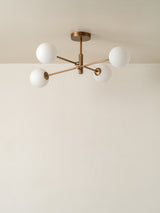 Chelvara - 4 light aged brass and opal flush