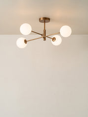 Chelvara - 4 light aged brass and opal flush | Ceiling Light | lights&lamps | UK | Modern Affordable Designer Lighting