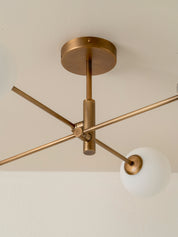 Chelvara - 4 light aged brass and opal flush | Ceiling Light | lights&lamps | UK | Modern Affordable Designer Lighting