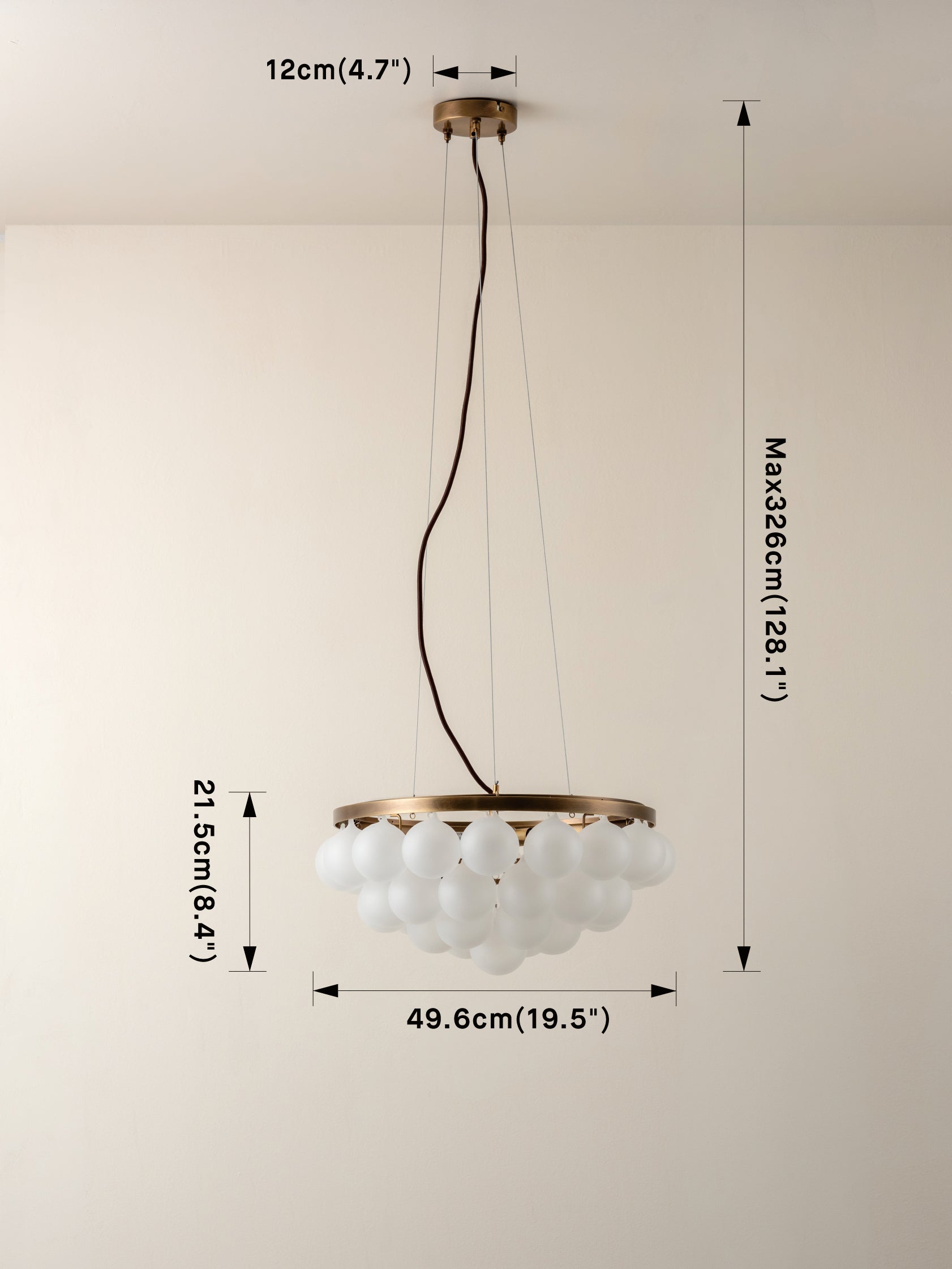 Cloudia - 3 light small white frosted brass chandelier | Chandelier | Lights & Lamps | UK | Modern Affordable Designer Lighting