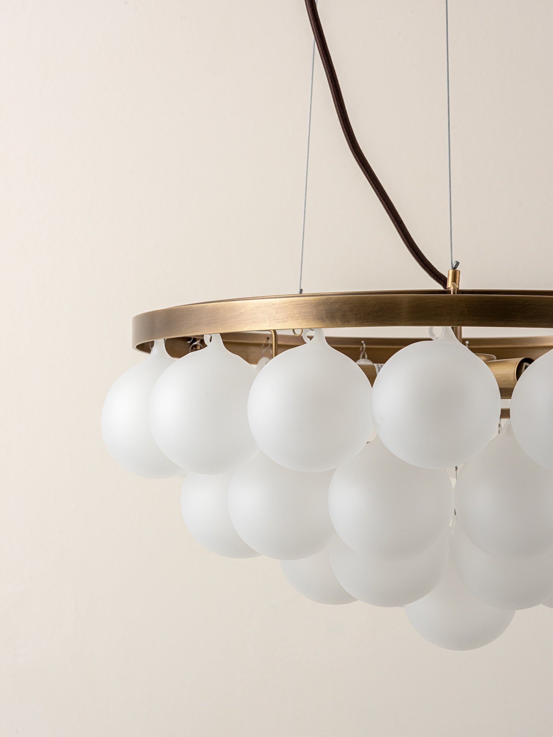 Cloudia - 3 light small white frosted brass chandelier