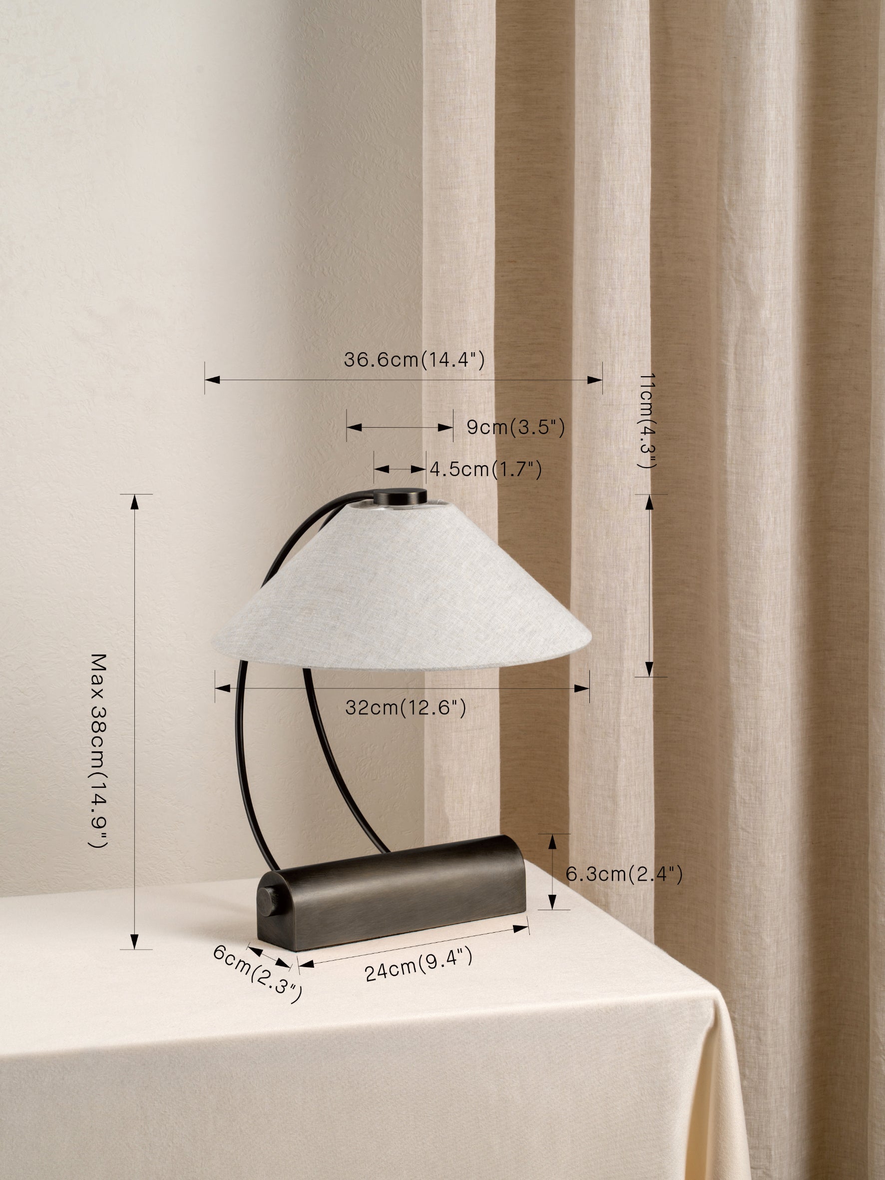 Deska - bronze and linen task lamp | Table Lamp | lights&lamps | UK | Modern Affordable Designer Lighting