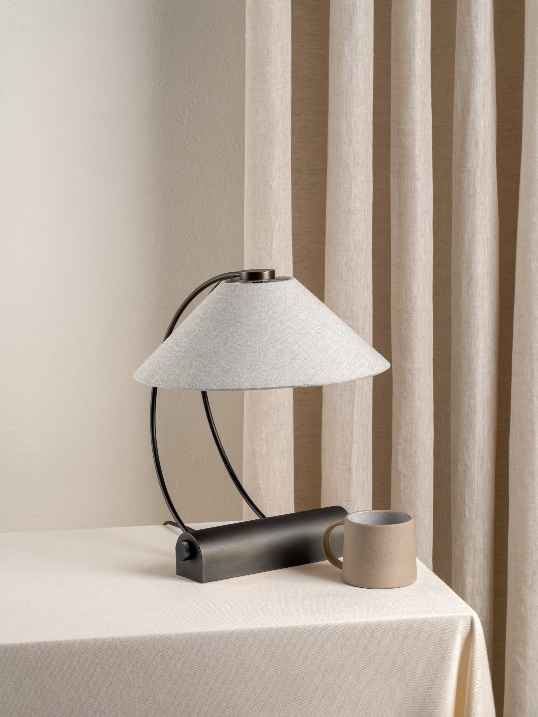 Deska - bronze and linen task lamp | Table Lamp | lights&lamps | UK | Modern Affordable Designer Lighting