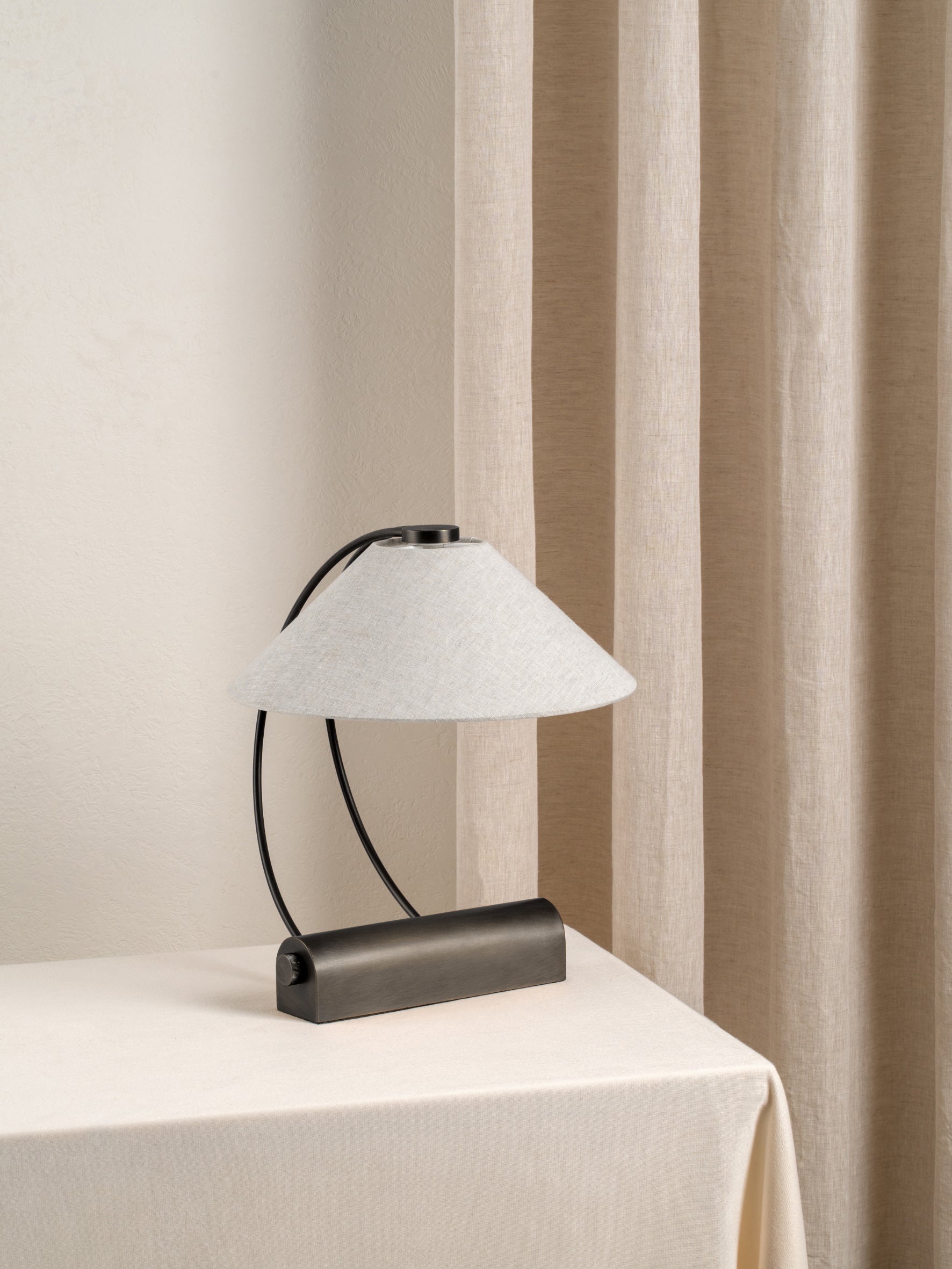 Deska - bronze and linen task lamp | Table Lamp | Lights &amp; Lamps | UK | Modern Affordable Designer Lighting