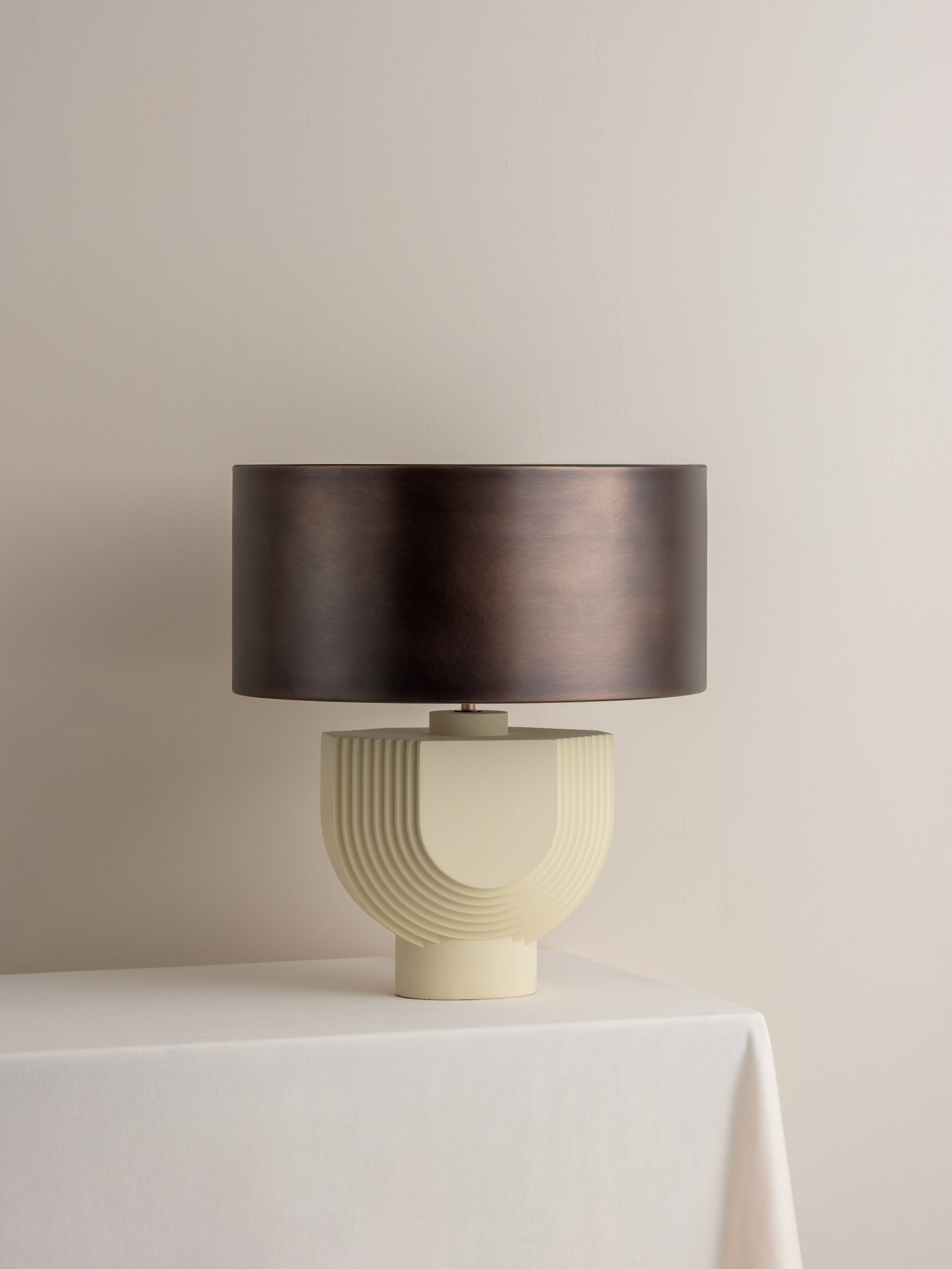 Editions concrete lamp with + bronze shade | Table Lamp | Lights & Lamps | UK | Modern Affordable Designer Lighting