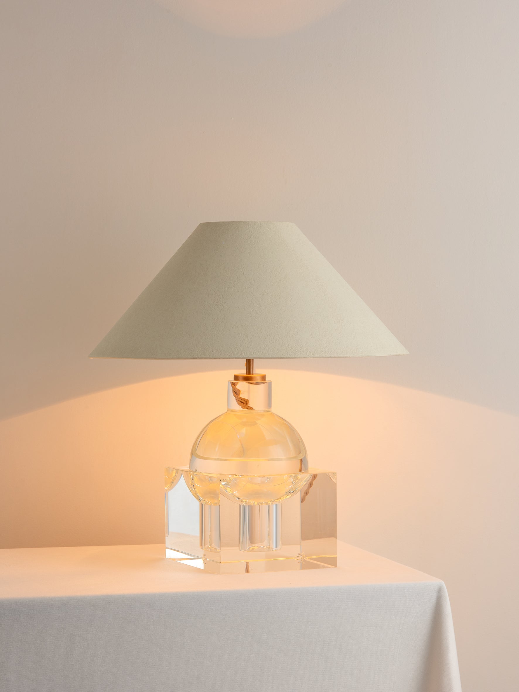 Editions crystal lamp with + plaster shade | Table Lamp | Lights & Lamps | UK | Modern Affordable Designer Lighting