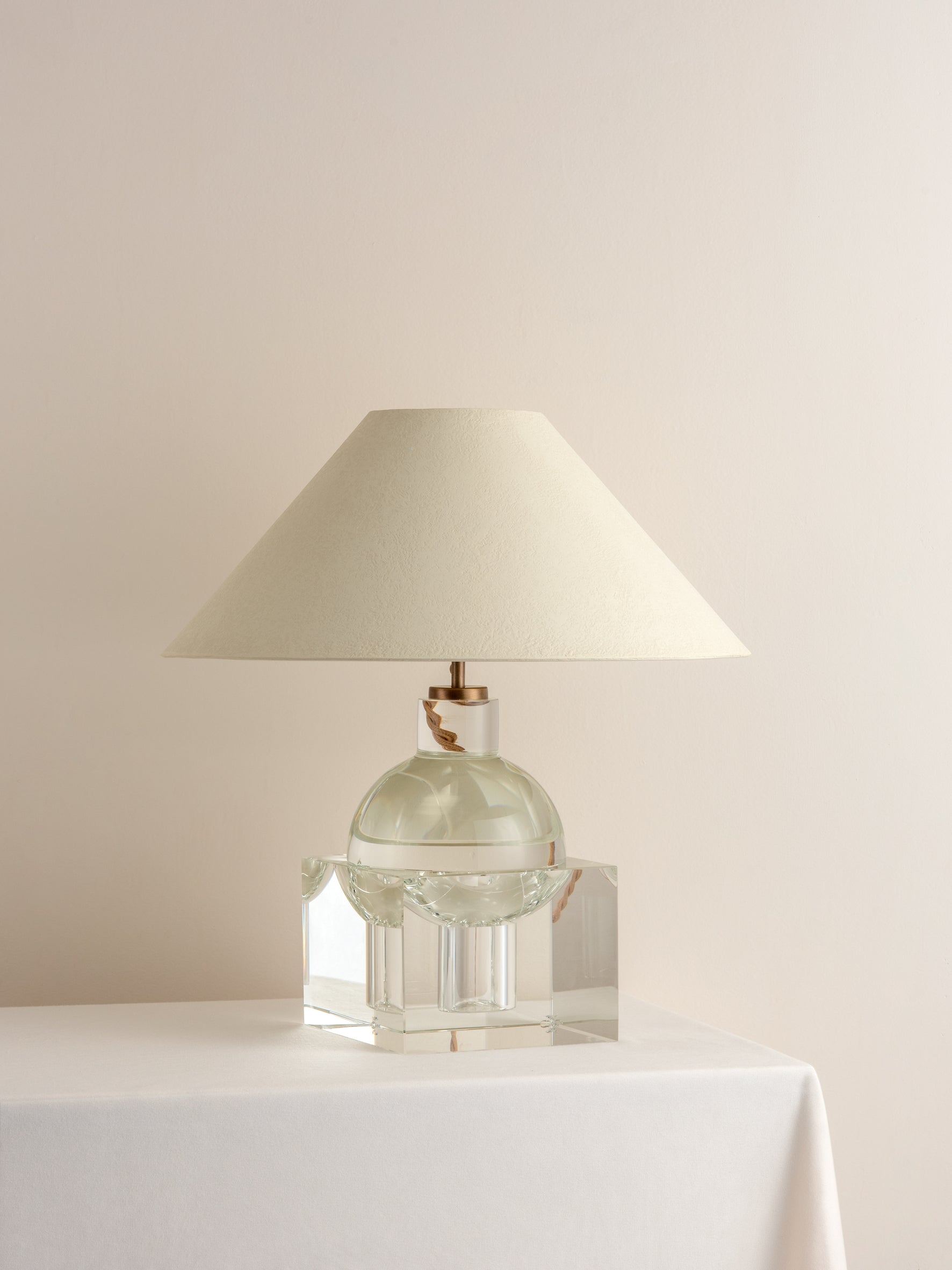 Editions crystal lamp with + plaster shade | Table Lamp | Lights & Lamps | UK | Modern Affordable Designer Lighting