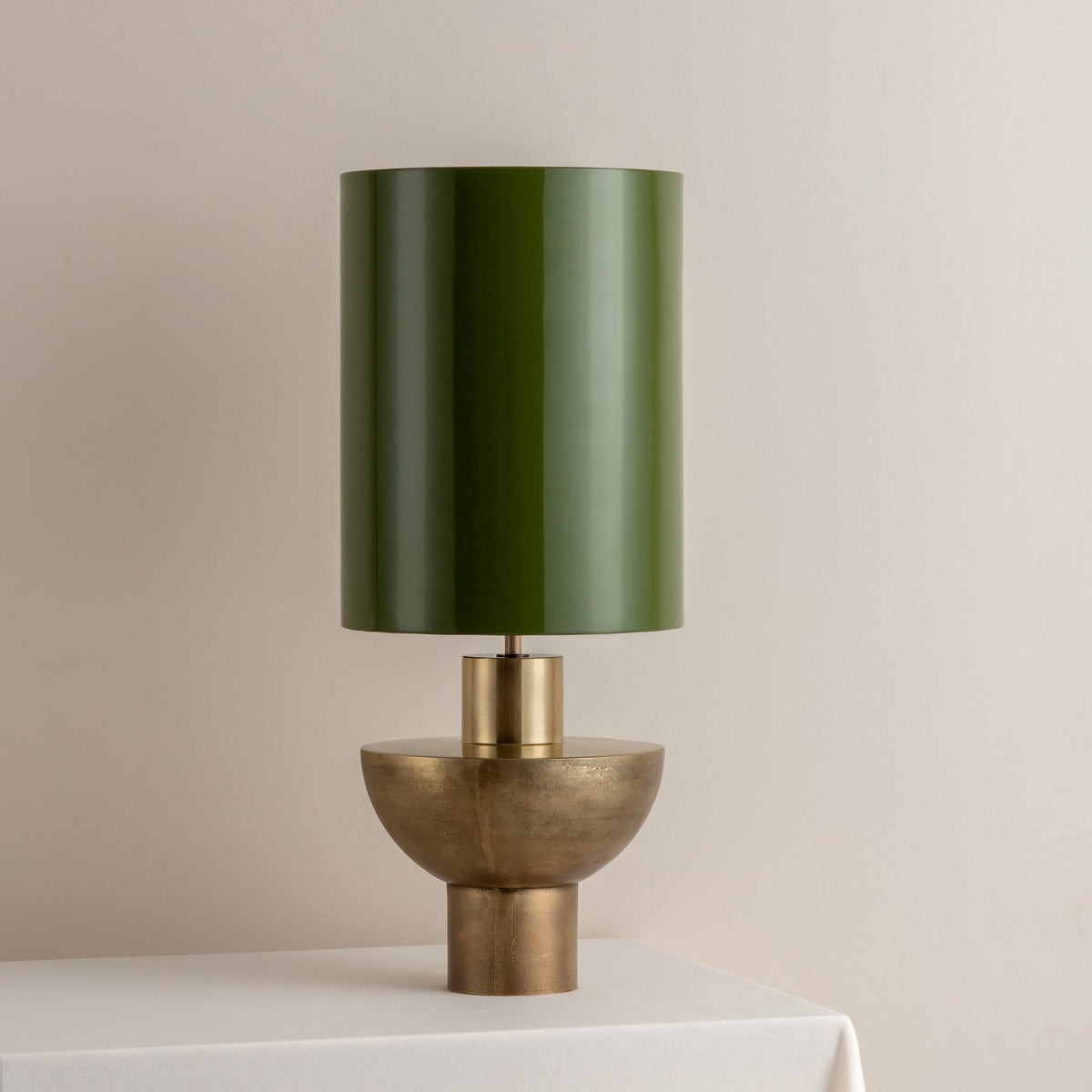 Editions brass lamp with + green lacquer shade, Table Lamp, £450, Lights  & Lamps, Modern Designer Lighting