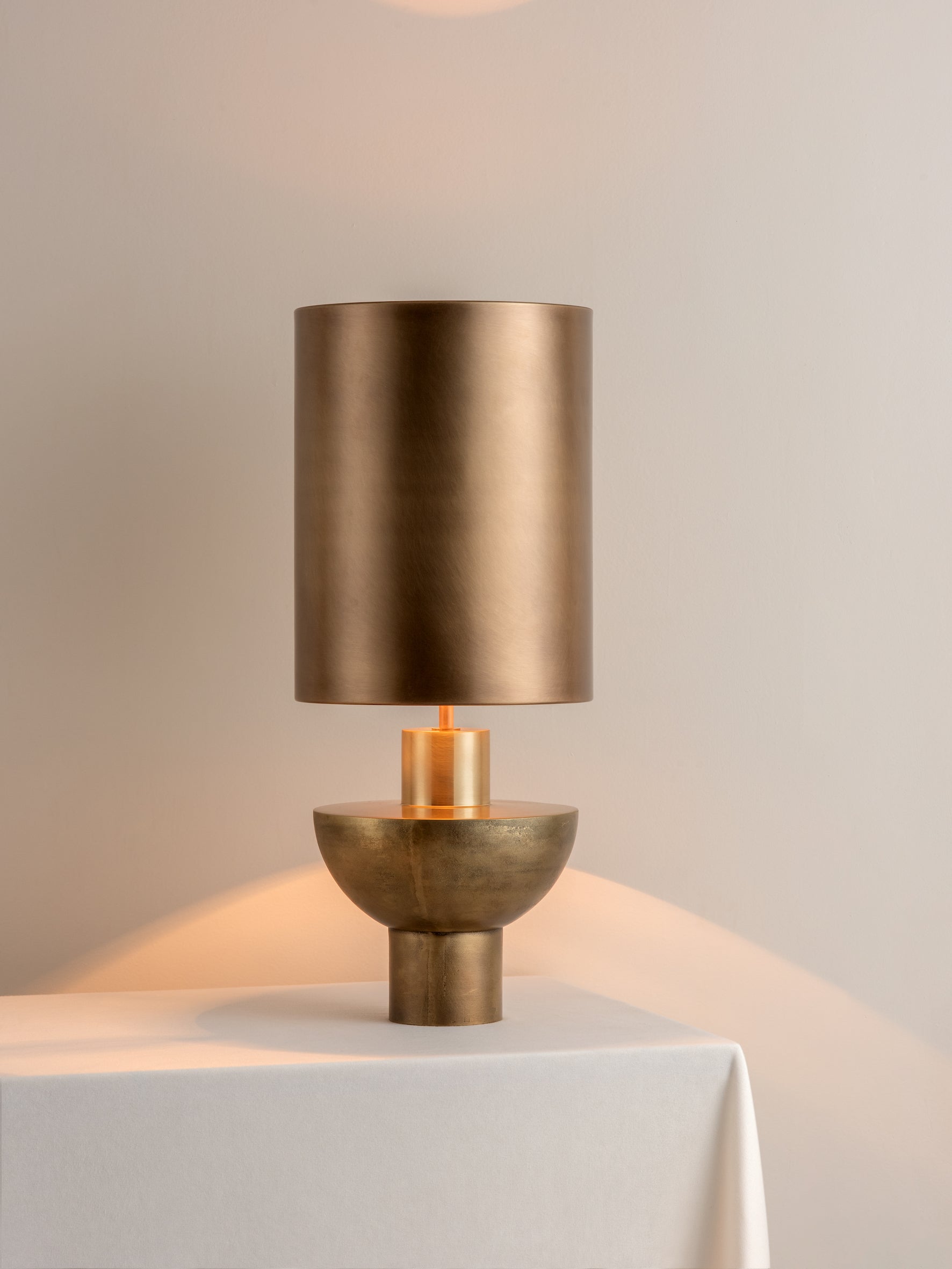 Editions brass lamp with + aged brass shade | Table Lamp | Lights & Lamps | UK | Modern Affordable Designer Lighting