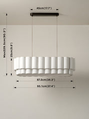 Folia - oval scalloped natural linen pendant | Ceiling Light | lights&lamps | UK | Modern Affordable Designer Lighting