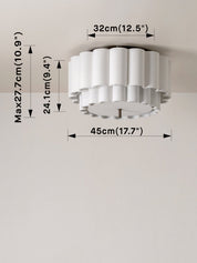 Folia - scalloped natural linen flush pendant | Ceiling Light | lights&lamps | UK | Modern Affordable Designer Lighting