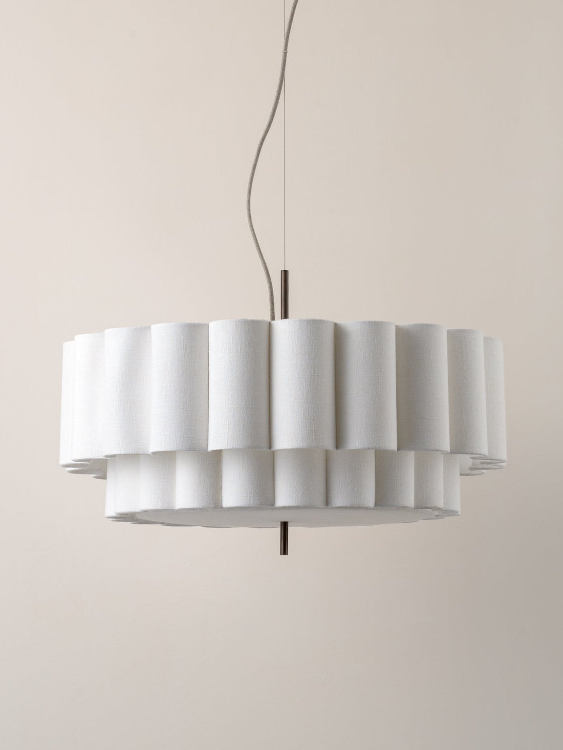 Folia - large scalloped natural linen pendant | Ceiling Light | Lights & Lamps | UK | Modern Affordable Designer Lighting