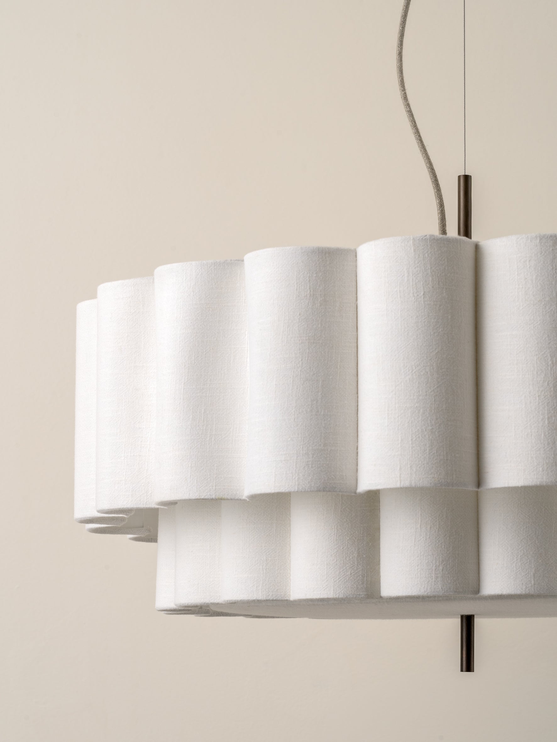 Folia - large scalloped natural linen pendant | Ceiling Light | Lights & Lamps | UK | Modern Affordable Designer Lighting