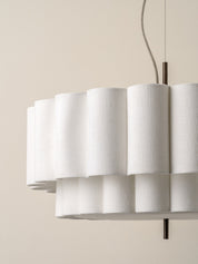 Folia - large scalloped natural linen pendant | Ceiling Light | Lights & Lamps | UK | Modern Affordable Designer Lighting