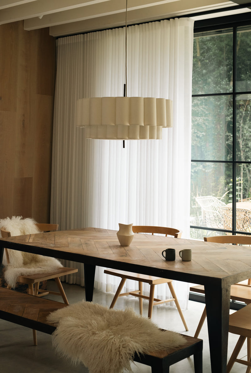 Folia - large scalloped natural linen pendant | Ceiling Light | Lights & Lamps | UK | Modern Affordable Designer Lighting
