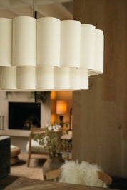 Folia - large scalloped natural linen pendant | Ceiling Light | Lights & Lamps | UK | Modern Affordable Designer Lighting
