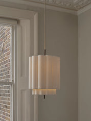 Folia - small scalloped natural linen pendant | Ceiling Light | lights&lamps | UK | Modern Affordable Designer Lighting