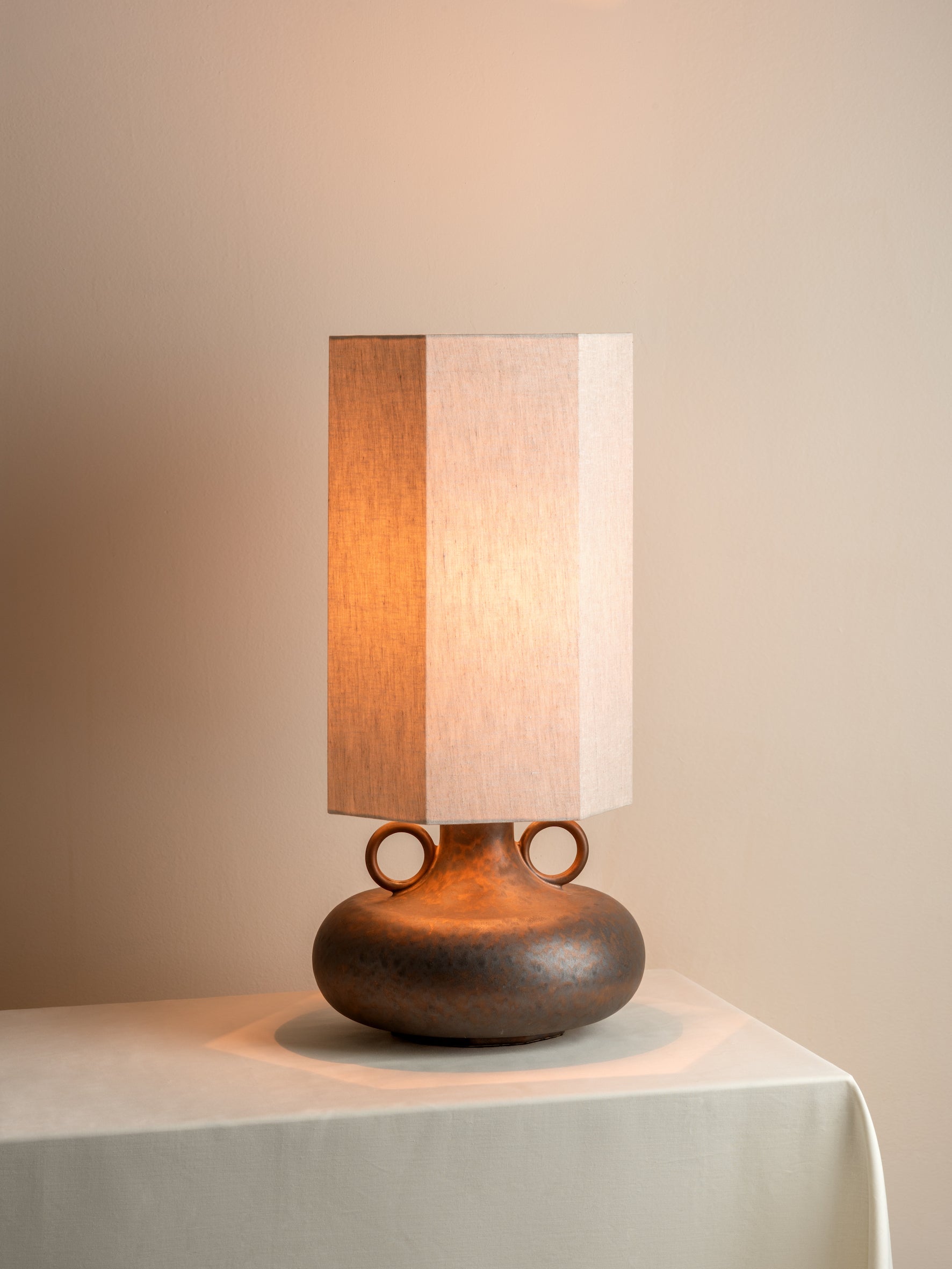 Grove - bronze ceramic and linen table lamp | Table Lamp | Lights & Lamps | UK