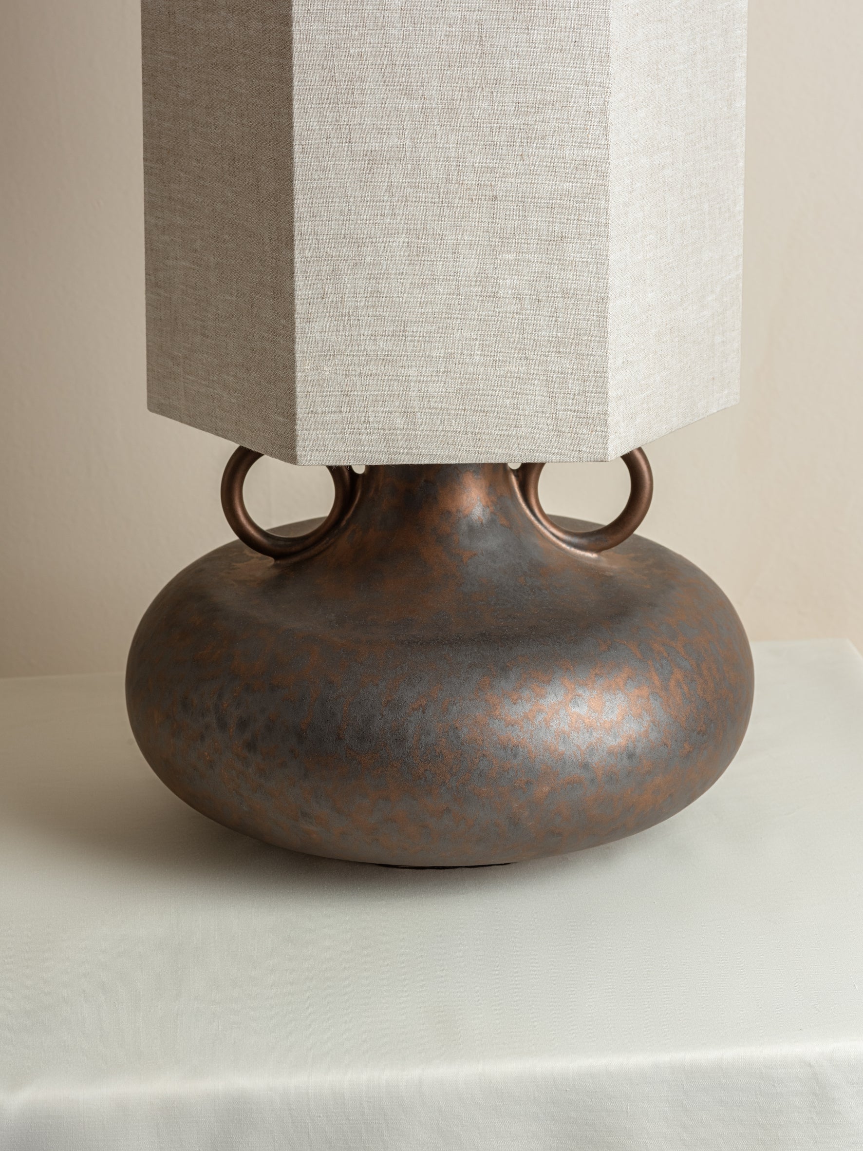 Grove - bronze ceramic and linen table lamp | Table Lamp | Lights & Lamps | UK