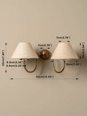 Holland aged brass double wall light