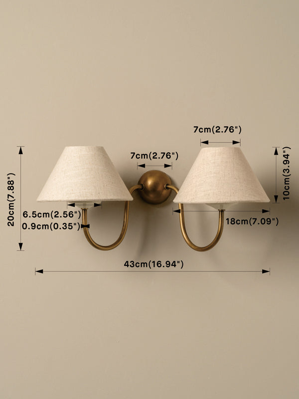 Holland aged brass double wall light