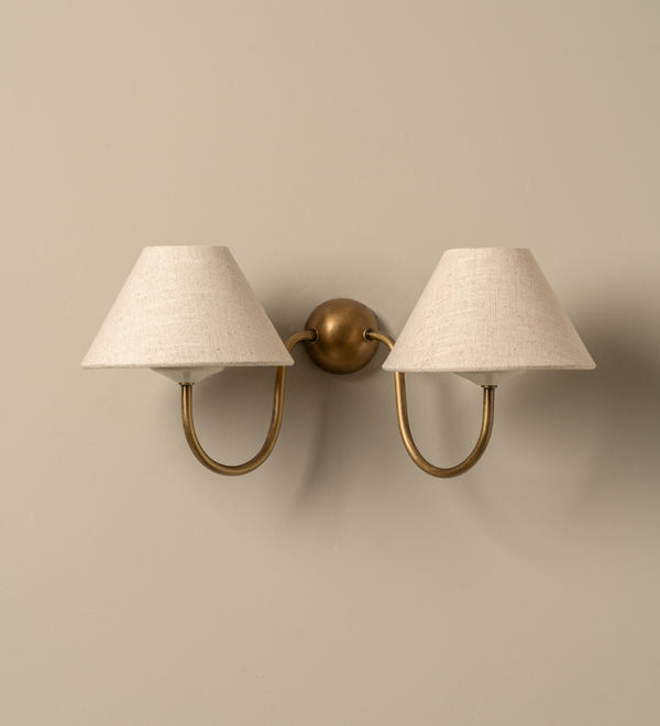 Holland aged brass double wall light | Wall Light | lights&lamps | UK | Modern Affordable Designer Lighting