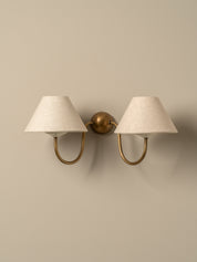 Holland aged brass double wall light | Wall Light | lights&lamps | UK | Modern Affordable Designer Lighting