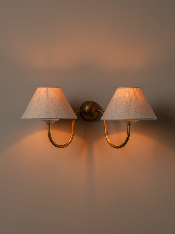 Holland aged brass double wall light