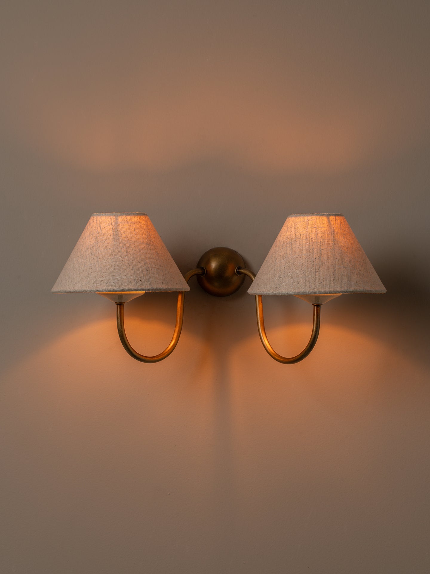 Holland aged brass double wall light | Wall Light | lights&lamps | UK | Modern Affordable Designer Lighting